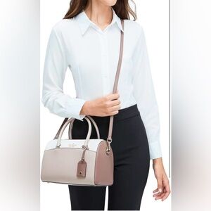 Kate Spade Devyn Medium Duffel Satchel Neutral Multi Leather Bag NWT WKR00118